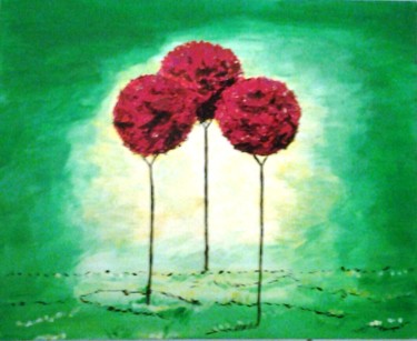 Peinture intitulée "arbres sang" par Pascaline Marquet Bernard, Œuvre d'art originale, Acrylique