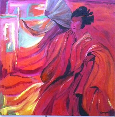 Painting titled "GHEISHA" by Pascaline Marquet Bernard, Original Artwork, Oil