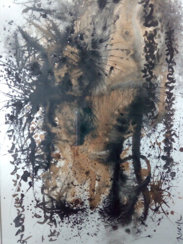 Malerei mit dem Titel "Atomic Ink 1" von Pascale Paule Joly, Original-Kunstwerk, Tinte