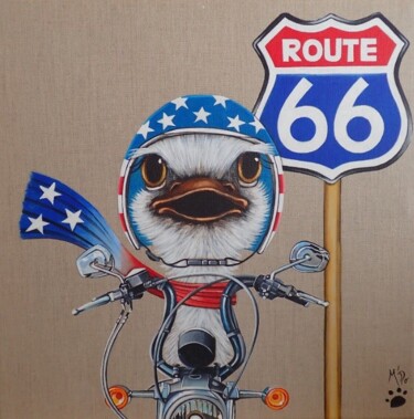 Painting titled "ROUTE 66" by Pascale Pfeiffer, Original Artwork