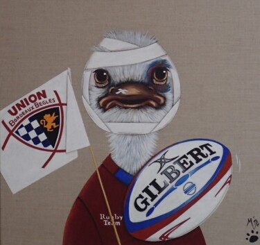 Painting titled "RUGBY TEAM" by Pascale Pfeiffer, Original Artwork, Acrylic