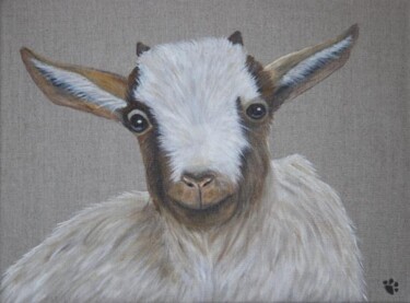 Peinture intitulée "petite chèvre offer…" par Pascale Pfeiffer, Œuvre d'art originale
