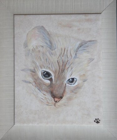 Peinture intitulée "Zazou mon p'tit chat" par Pascale Pfeiffer, Œuvre d'art originale