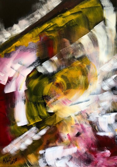Картина под названием "FLOU1" - Pascale Rey-Texier, Подлинное произведение искусства, Акрил Установлен на Деревянная рама дл…