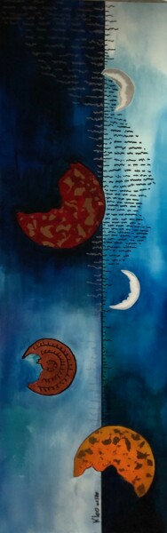 Pintura titulada "LA CHUTE DE MARS" por Pascale Rey-Texier, Obra de arte original, Acrílico Montado en Bastidor de camilla d…