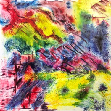 Malerei mit dem Titel "CLASH" von Pascale Rey-Texier, Original-Kunstwerk, Acryl