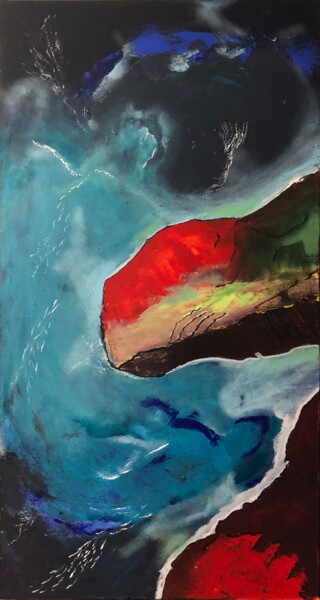 제목이 "ESTUAIRE 6"인 미술작품 Pascale Rey-Texier로, 원작, 아크릴 나무 들것 프레임에 장착됨