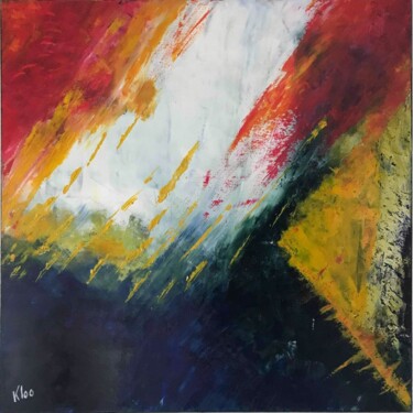 Картина под названием "JAUNE2" - Pascale Rey-Texier, Подлинное произведение искусства, Акрил Установлен на Деревянная рама д…