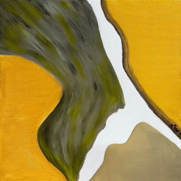 Painting titled "OCRE 2" by Pascale Rey-Texier, Original Artwork, Acrylic Mounted on Wood Stretcher frame