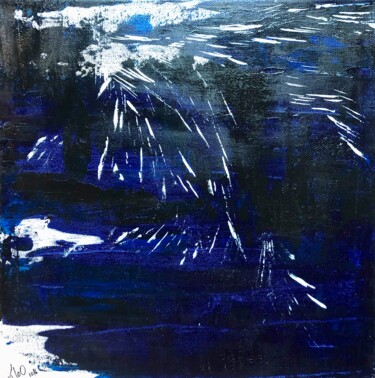 Картина под названием "BLEU 2" - Pascale Rey-Texier, Подлинное произведение искусства, Акрил Установлен на Деревянная рама д…