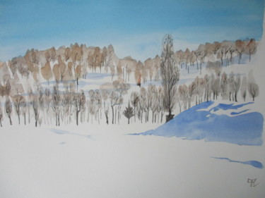 Painting titled "Breitenau" by Pascale Rodriguez, Original Artwork, Watercolor