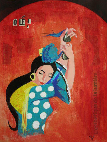 Malerei mit dem Titel "Olé" von Pascale Rodriguez, Original-Kunstwerk, Acryl