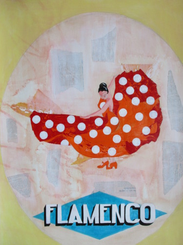 Peinture intitulée "Flamenco" par Pascale Rodriguez, Œuvre d'art originale, Acrylique