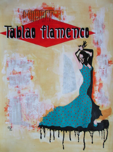 Peinture intitulée "Tablao flamenco cou…" par Pascale Rodriguez, Œuvre d'art originale, Acrylique
