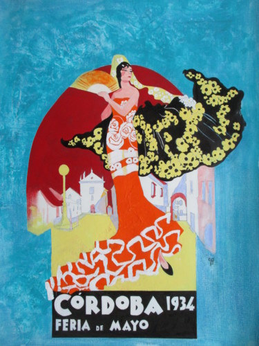 "Cordoba 1934" başlıklı Tablo Pascale Rodriguez tarafından, Orijinal sanat, Akrilik
