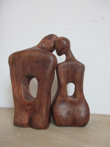 Sculpture intitulée "Le couple percé" par Pascale Rodriguez, Œuvre d'art originale, Céramique