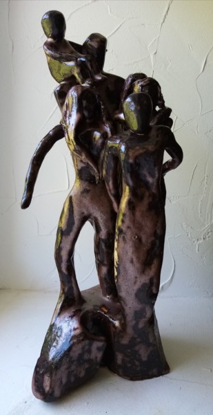 Sculpture intitulée "la famille d'argile" par Pascale Rodriguez, Œuvre d'art originale, Argile