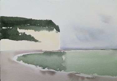 Malerei mit dem Titel "Yport" von Pascale Rodriguez, Original-Kunstwerk, Aquarell