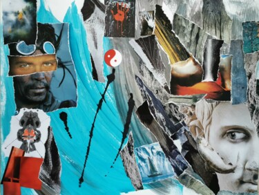Collages titled "Minéralité" by Pascale Rodriguez, Original Artwork, Acrylic