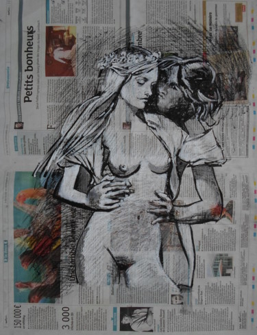 Peinture intitulée "L'hymen" par Pascale Rodriguez, Œuvre d'art originale, Encre