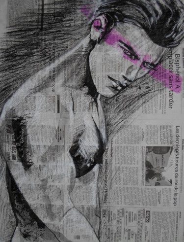 Peinture intitulée "l'homme "Jean"" par Pascale Rodriguez, Œuvre d'art originale, Encre
