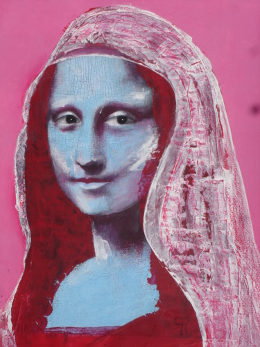 Картина под названием "La Joconde Bleu-cél…" - Pascale Rodriguez, Подлинное произведение искусства, Другой