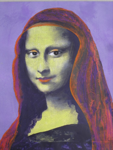 Peinture intitulée "La Joconde pourpre" par Pascale Rodriguez, Œuvre d'art originale, Autre