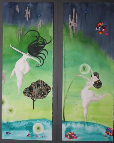 Pintura intitulada "Les filles à la van…" por Pascale Rodriguez, Obras de arte originais, Aerógrafo