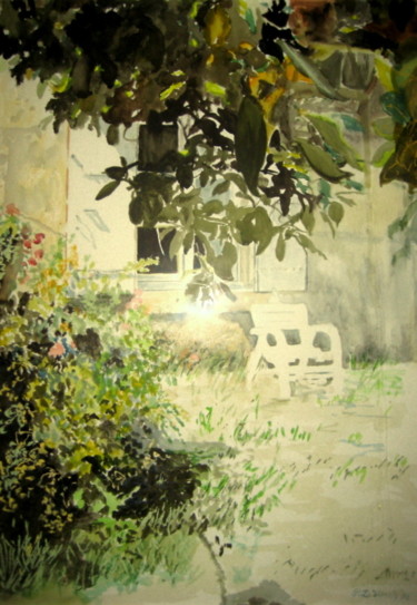 Painting titled "Largentière- La Cha…" by Pascale Dormoy-Vignals, Original Artwork, Watercolor