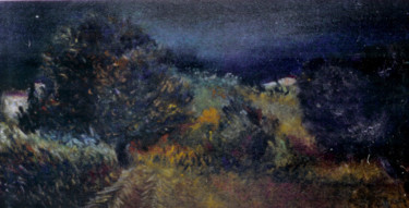 Peinture intitulée "Nuit Ardèchoise" par Pascale Dormoy-Vignals, Œuvre d'art originale, Pastel