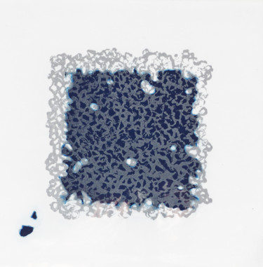 Gravures & estampes intitulée "argent sur bleu de…" par Pascale Aurignac, Œuvre d'art originale, Eau-forte