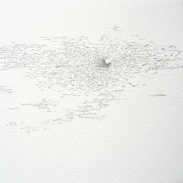 Desenho intitulada "jour 66 - 01.01.2012" por Pascale Aurignac, Obras de arte originais, Grafite