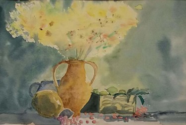 Painting titled "Les délices #artist…" by Pascale Coutoux, Original Artwork, Watercolor