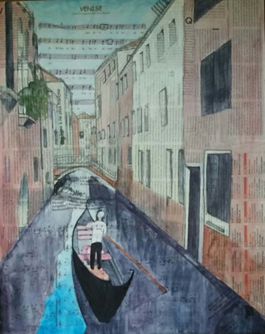 Peinture intitulée "Venise aquarelle su…" par Pascale Coutoux, Œuvre d'art originale, Aquarelle