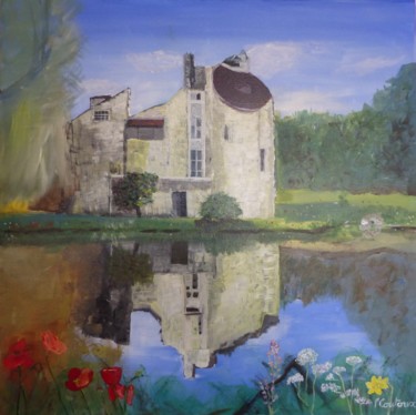 Malarstwo zatytułowany „Château de la chass…” autorstwa Pascale Coutoux, Oryginalna praca, Akryl