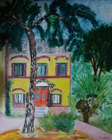 Schilderij getiteld "la maison au grand…" door Pascale Coutoux, Origineel Kunstwerk, Acryl