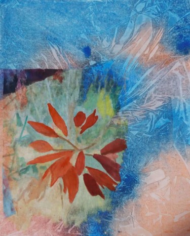 Malerei mit dem Titel "fleur de madagascar" von Pascale Coutoux, Original-Kunstwerk, Acryl