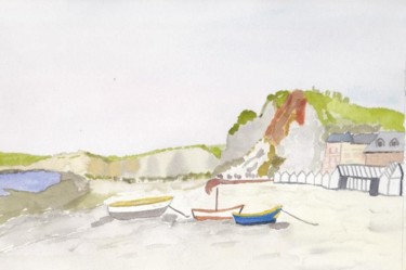 绘画 标题为“falaises près de Fé…” 由Pascale Coutoux, 原创艺术品, 水彩