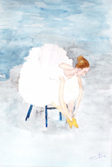 Painting titled "Danseuse" by Pascale Coutoux, Original Artwork, Watercolor