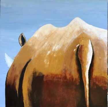 Painting titled "Réem" by Pascale Galbois, Original Artwork, Oil Mounted on Wood Stretcher frame