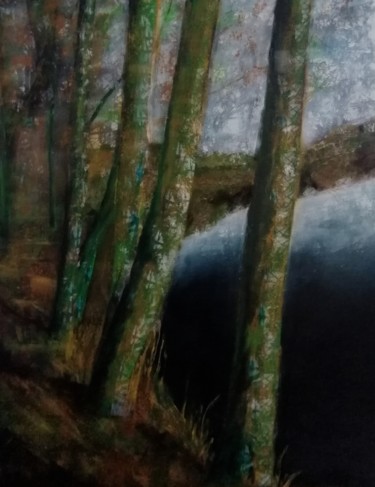 Painting titled "Au bord de l'eau 2" by Pascale Garnier, Original Artwork
