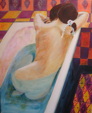 Peinture intitulée "chaleur du bain" par Pascale Garnier, Œuvre d'art originale