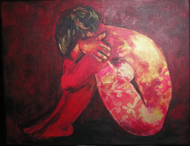 Peinture intitulée "petit nu" par Pascale Garnier, Œuvre d'art originale