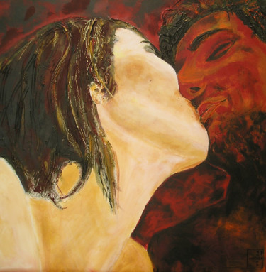 Peinture intitulée "baiser" par Pascale Garnier, Œuvre d'art originale