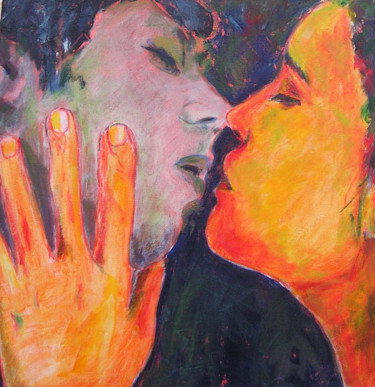 Peinture intitulée "baiser2" par Pascale Garnier, Œuvre d'art originale