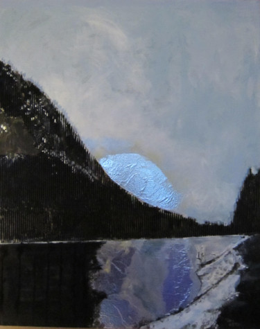 Peinture intitulée "Lac d'hiver" par Pascale Garnier, Œuvre d'art originale