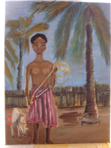 Peinture intitulée "Afrique" par Pascale Kleinberg, Œuvre d'art originale, Huile