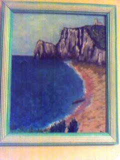 Painting titled "Etretat" by Pascale Kleinberg, Original Artwork, Oil