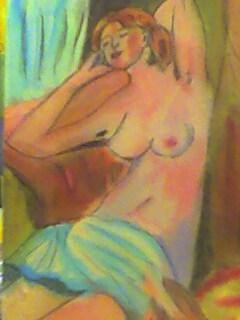 Peinture intitulée "la femme lassive ,h…" par Pascale Kleinberg, Œuvre d'art originale, Huile