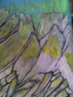 Картина под названием "montagnes" - Pascale Kleinberg, Подлинное произведение искусства, Масло
